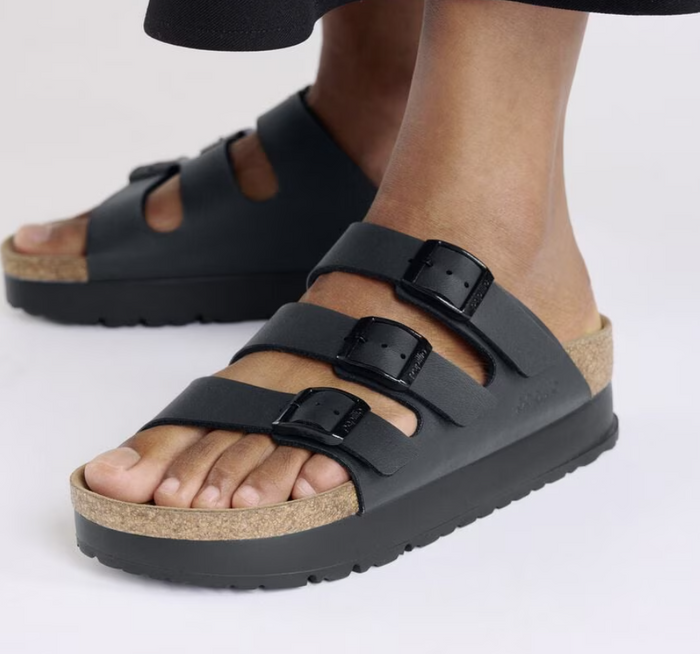 Birkenstock Florida Birko-Flor Flex Platform Sandals - Black (Medium/Narrow)