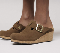 Birkenstock Fanny Suede Clogs - Dark Tea (Medium/Narrow)