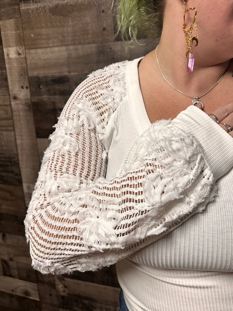 Tessa Lace Balloon Sleeve Top