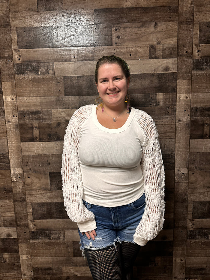 Tessa Lace Balloon Sleeve Top