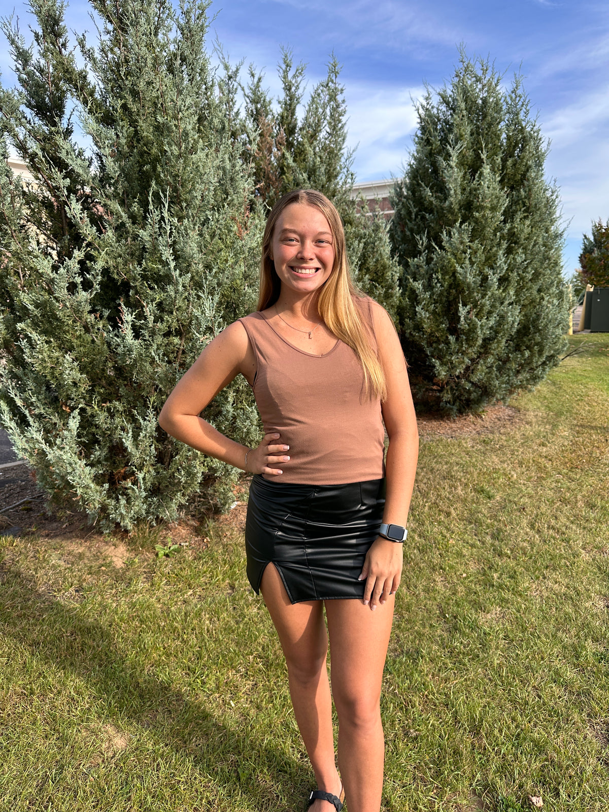 Yvette Faux Leather Mini Skirt