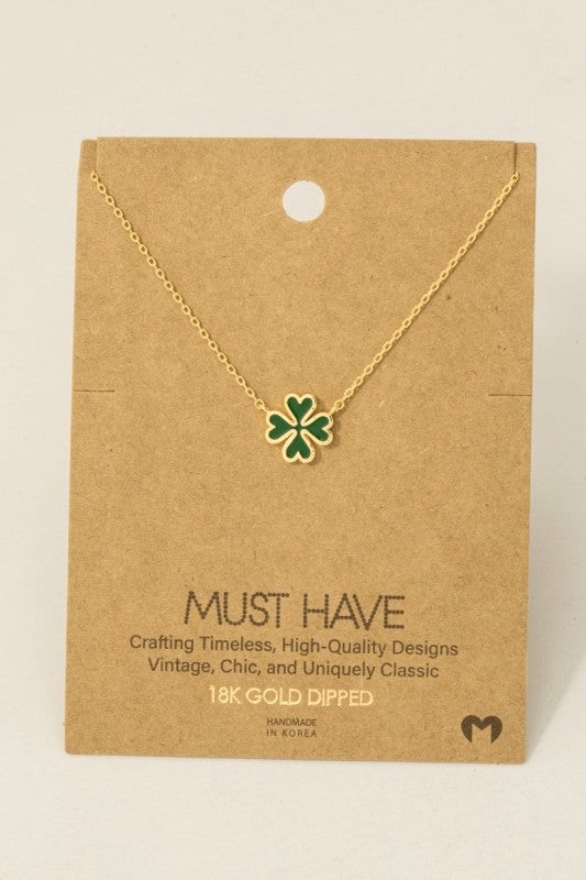 Green Clover Charm Necklace