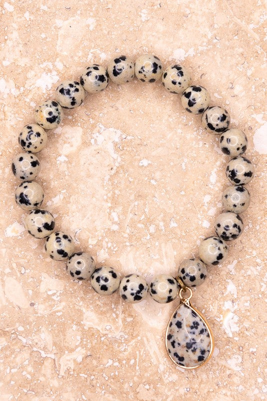 Dalmatian Stone Beaded Bracelet