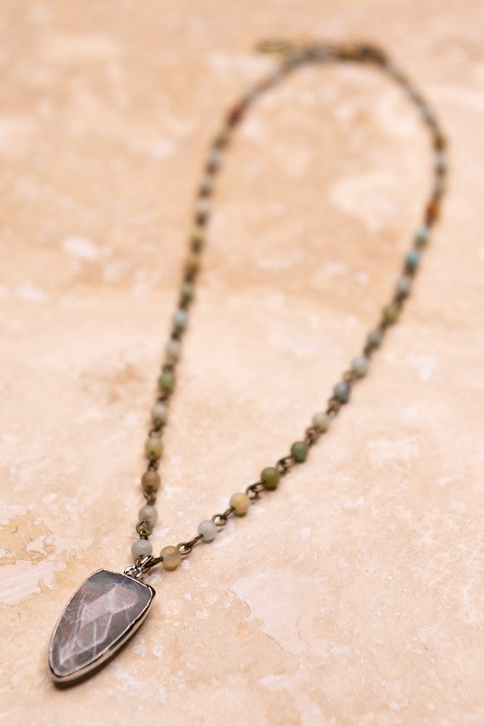 Beaded Amazonite Stone Necklace