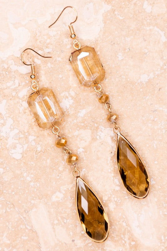 Teardrop Crystal Beaded Earrings