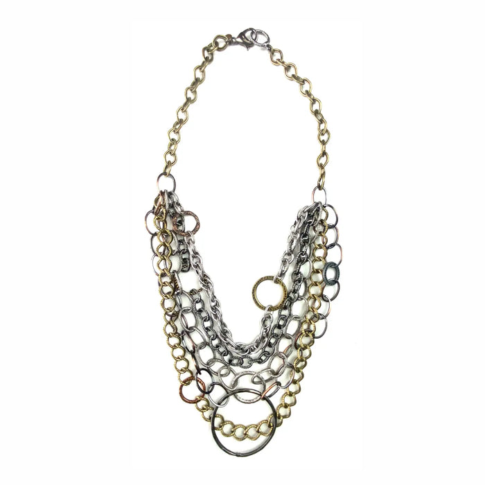Mixed Metal Layered Chain Necklace
