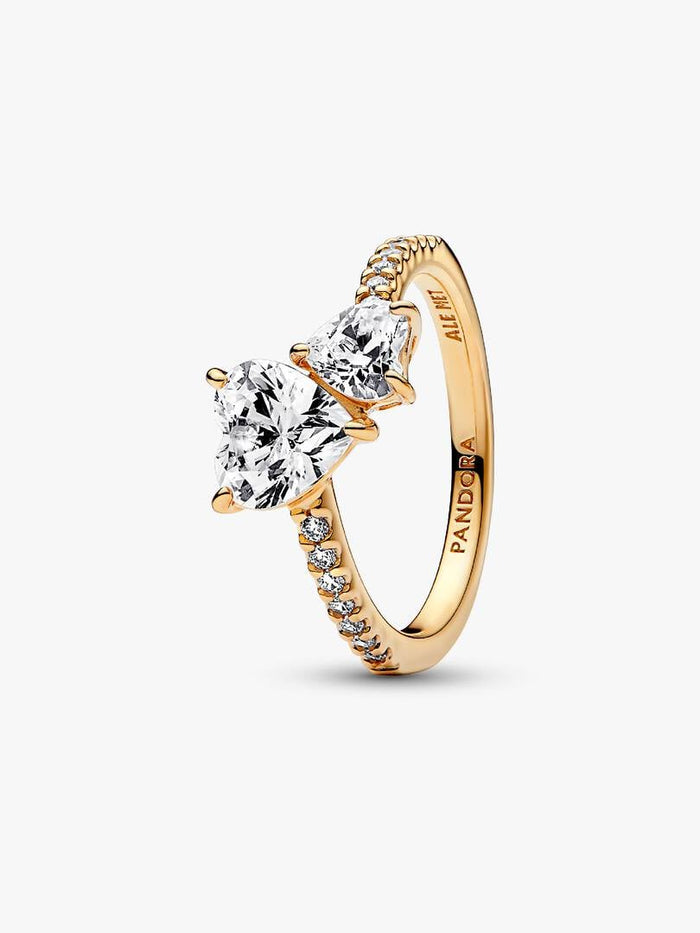 Double Heart Sparkling Ring