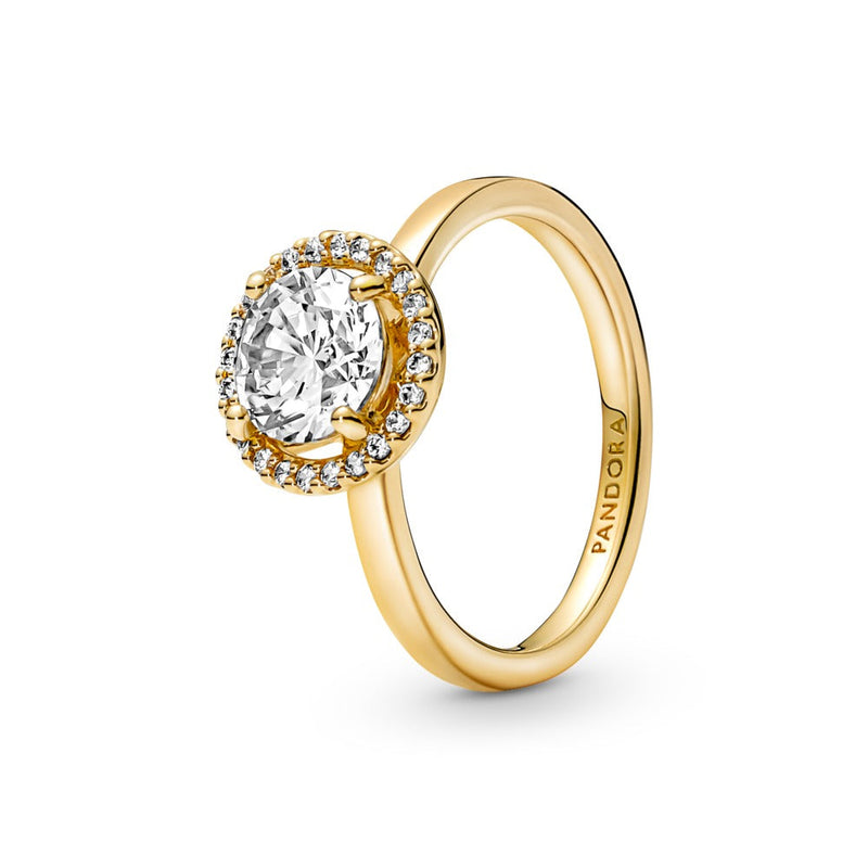14k Gold-plated ring with clear cubic zirconia size 6/52