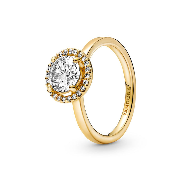 14k Gold-plated ring with clear cubic zirconia size 7.5/56