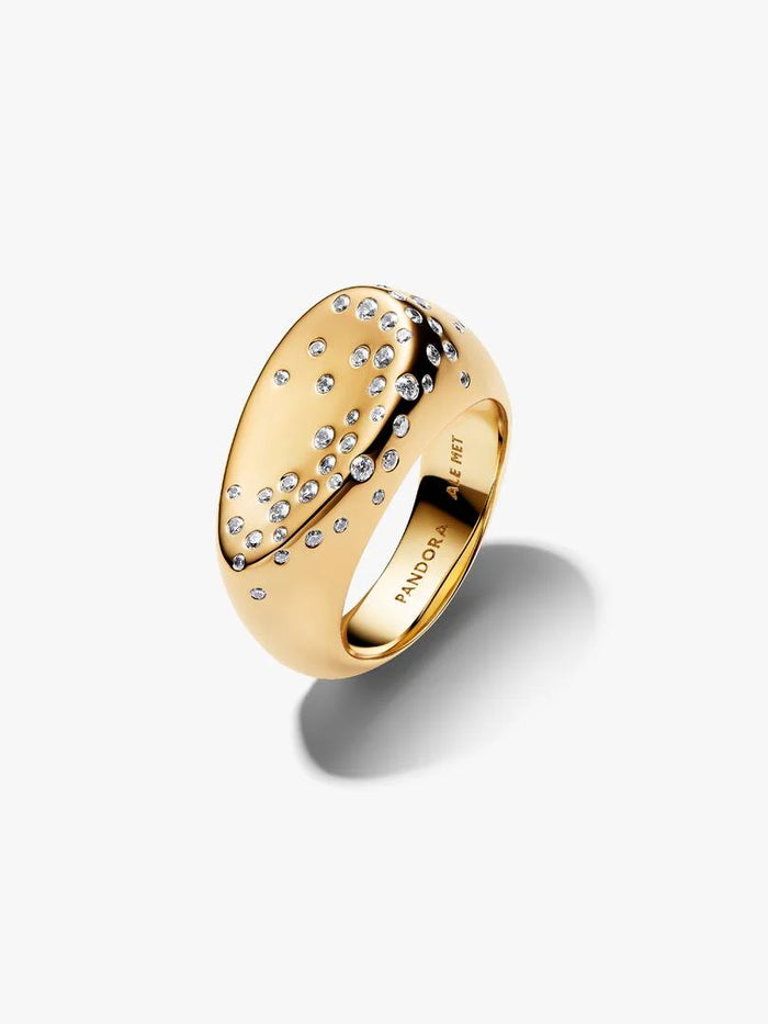 Stone-Set Oval Domed Signet Ring