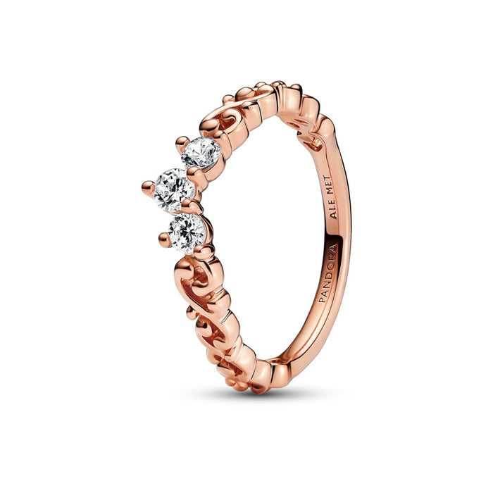 Regal tiara 14k rose gold-plated ring with cl size 7.5/56
