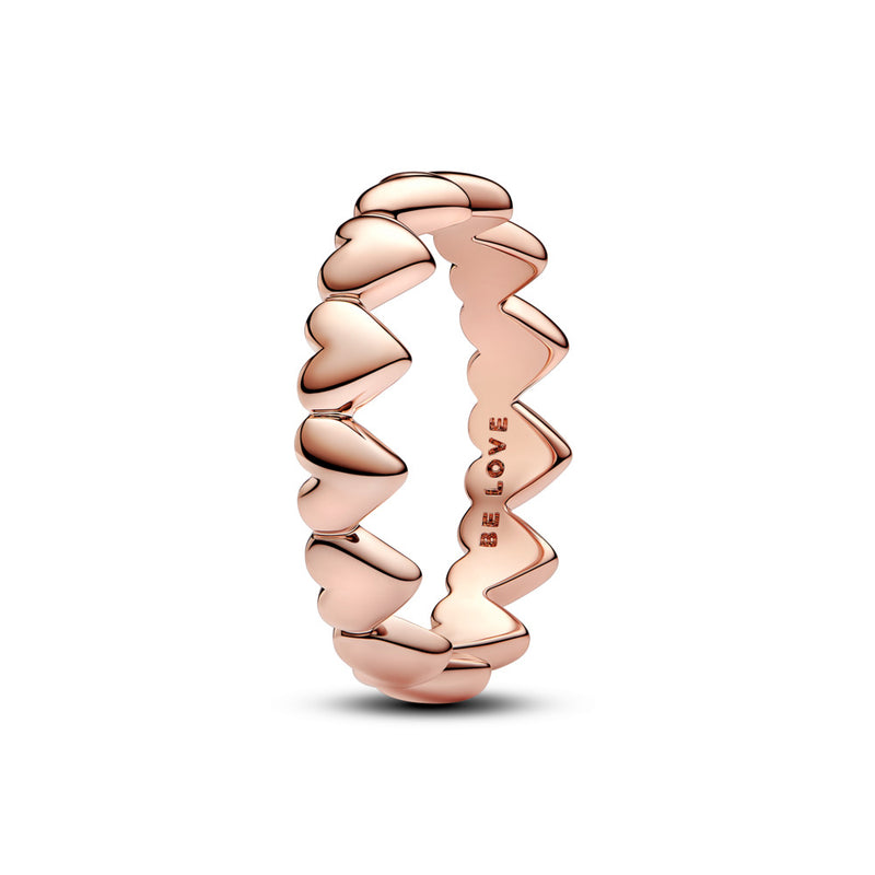 Hearts 14k rose gold-plated ring