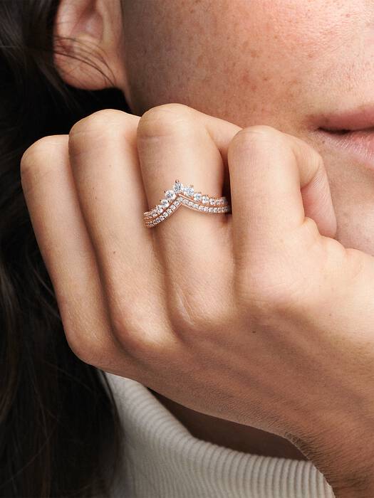 Princess Rose Gold Wishbone Ring