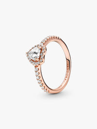 Sparkling Rose Gold Elevated Heart Ring