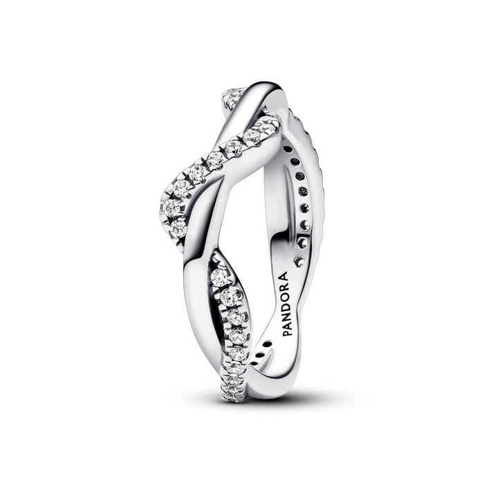 Sparkling Intertwined Wave Ring size 8.5/58
