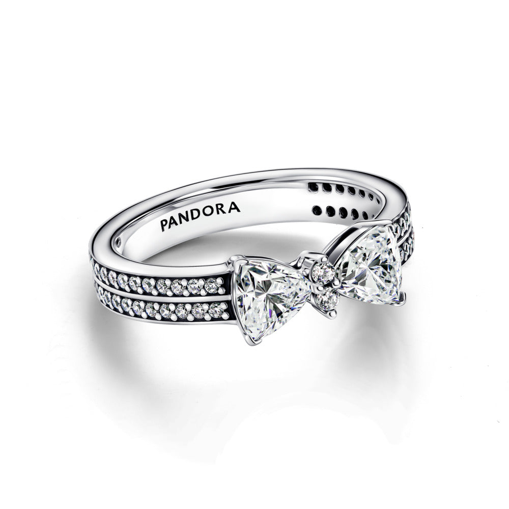 Sparkling Bow Double-row Ring