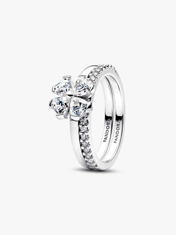 Sparkling Lucky Clover Splittable Ring