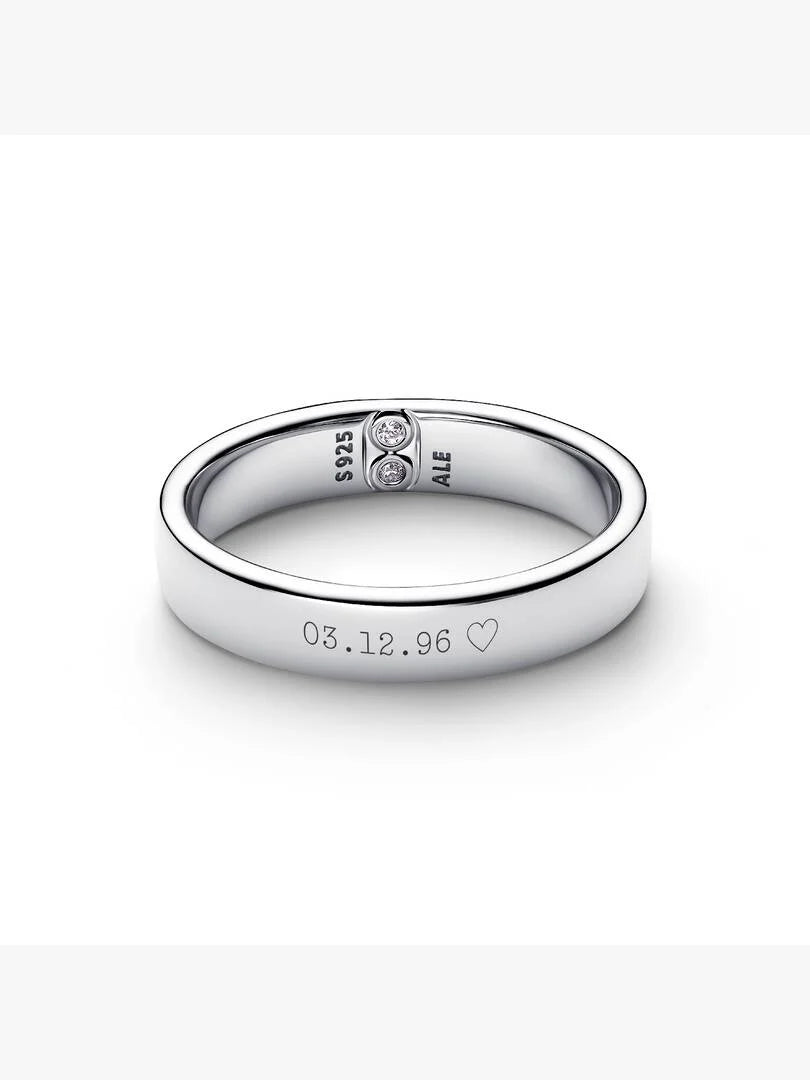 Engravable Classic Sterling Silver Band Ring