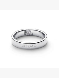 Engravable Classic Sterling Silver Band Ring