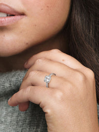 Square Sparkle Halo Ring