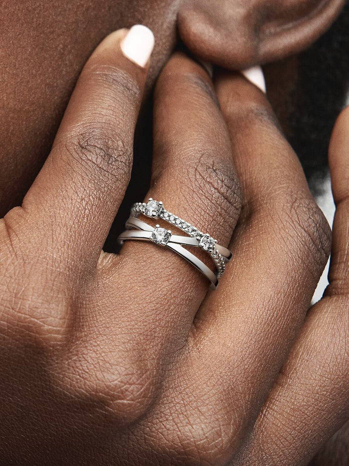 Sparkling Triple Band Ring