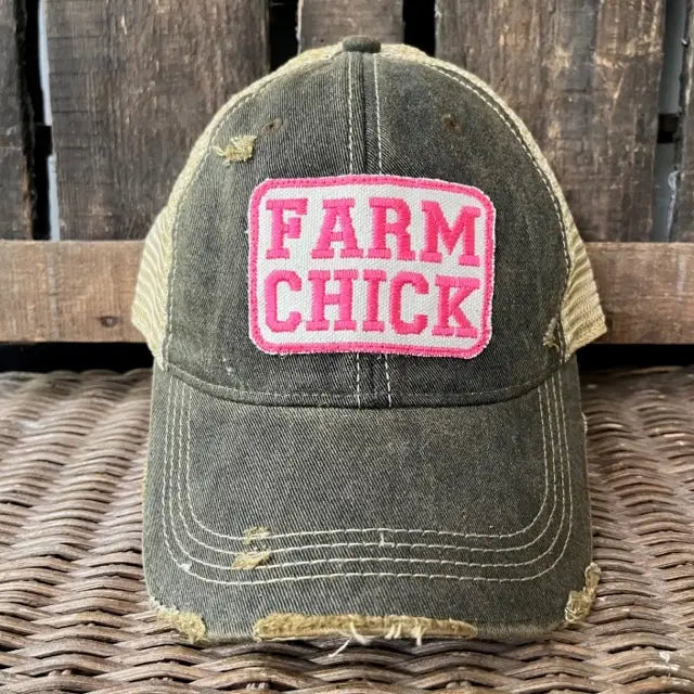 Farm Chick Distressed Cap