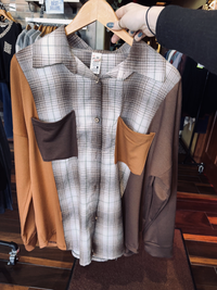Joanna Color Block Plaid Top