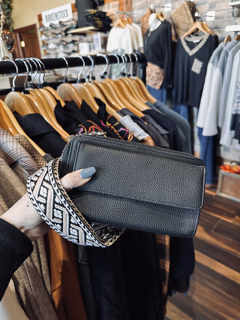 Lucy Patterned Strap Crossbody Bag