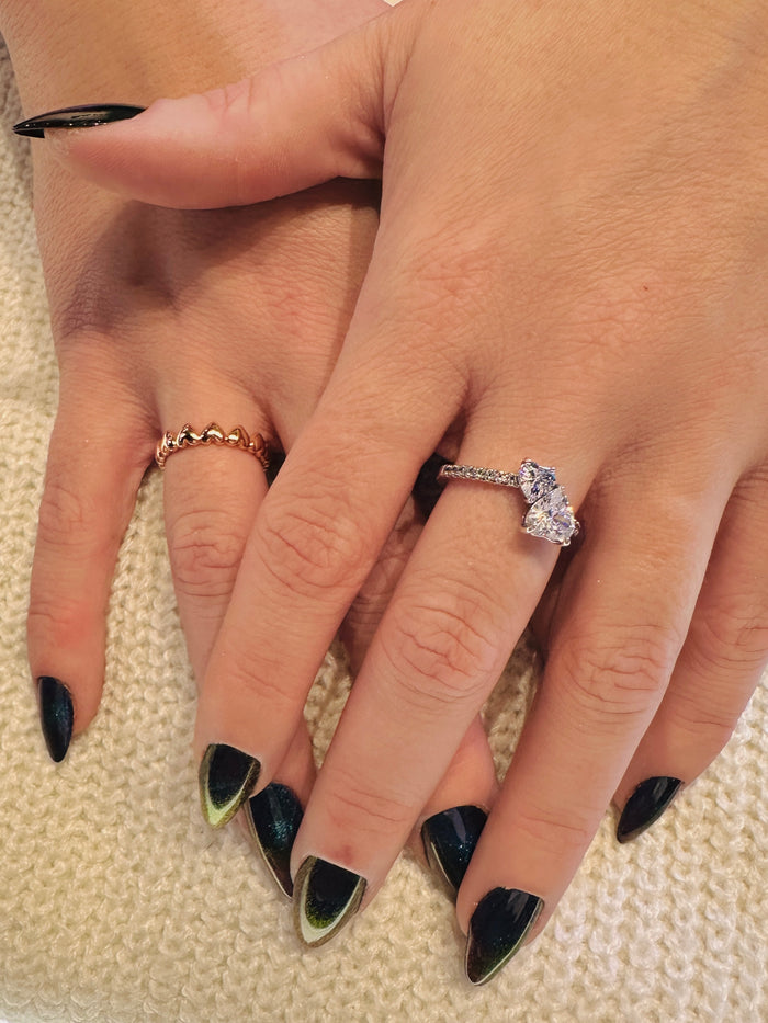 Row of Hearts Ring