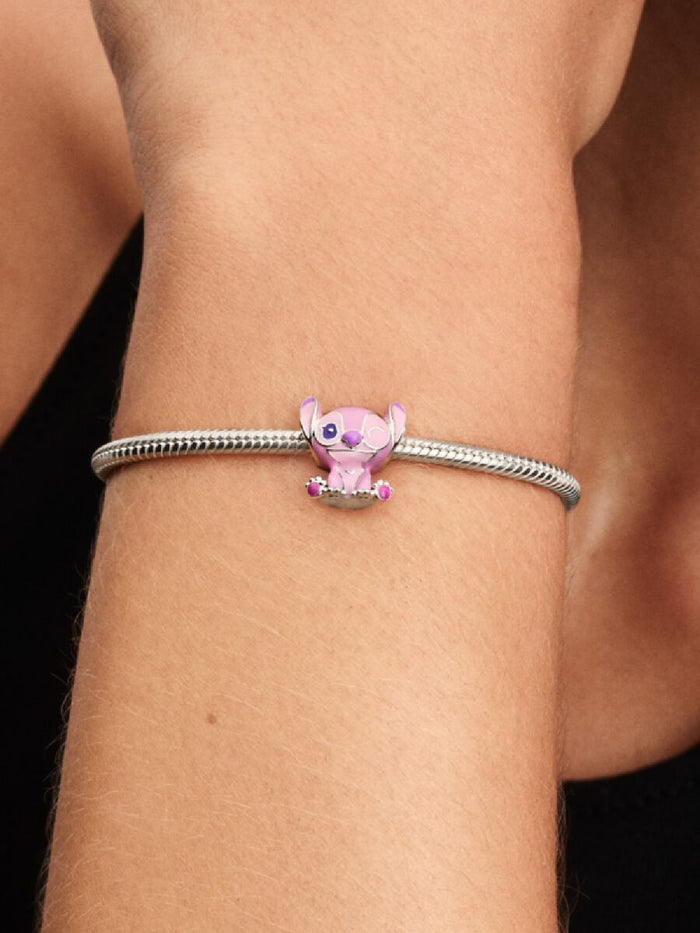 Disney Angel sterling silver charm with purple and pink enamel
