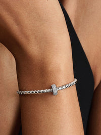 Sterling silver clip with clear cubic zirconia and silicone grip