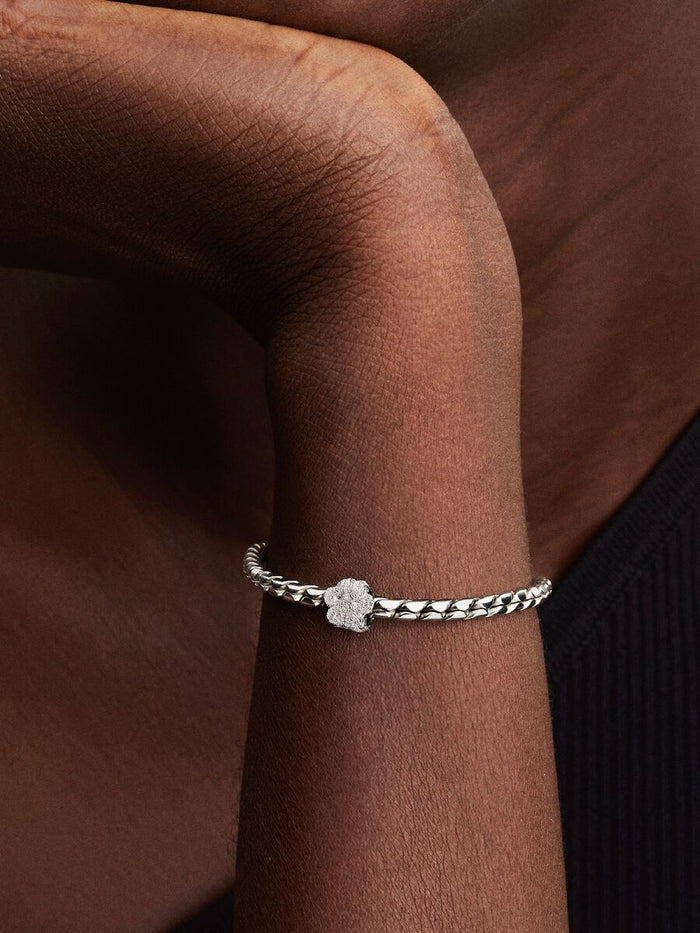 Textured paw sterling silver mini charm