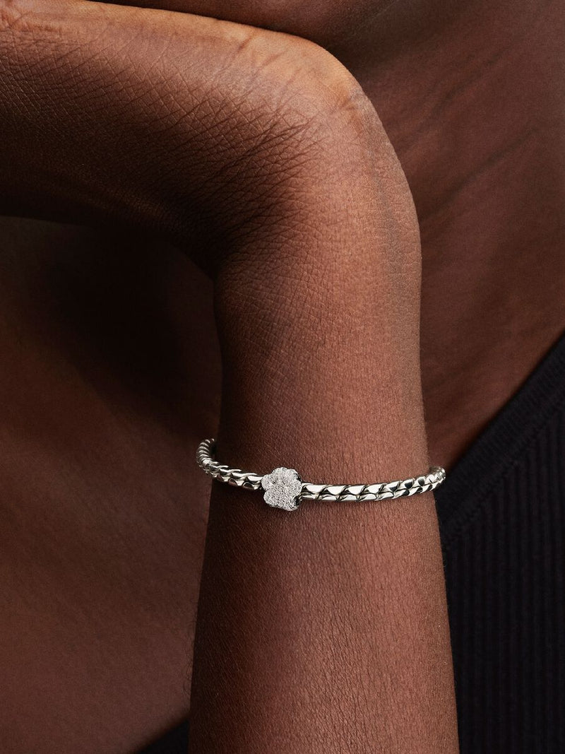 Textured paw sterling silver mini charm