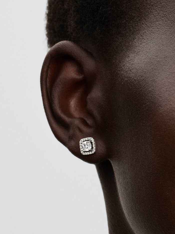 Square Halo Stud Earrings