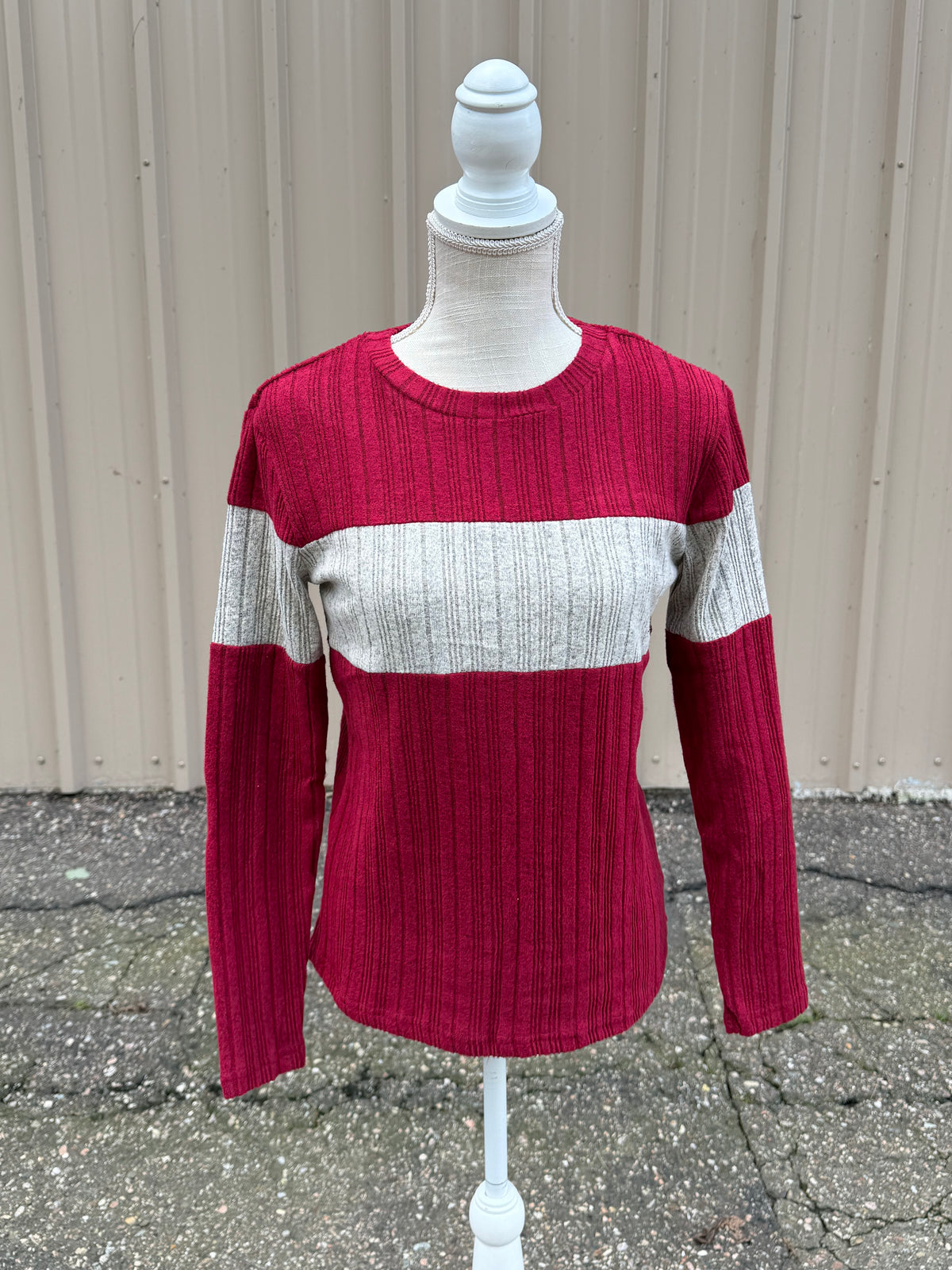 Adilyn Wide Ribbed Color Block Top