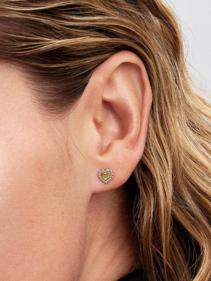 Heart Halo Stud Earrings