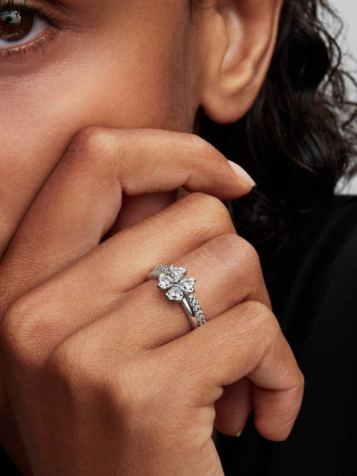 Sparkling Lucky Clover Splittable Ring