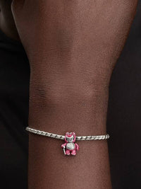 Disney Lotso sterling silver charm with scent pink and black enamel