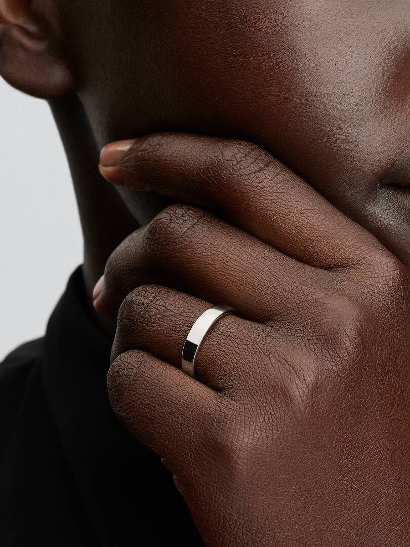 Engravable Classic Sterling Silver Band Ring