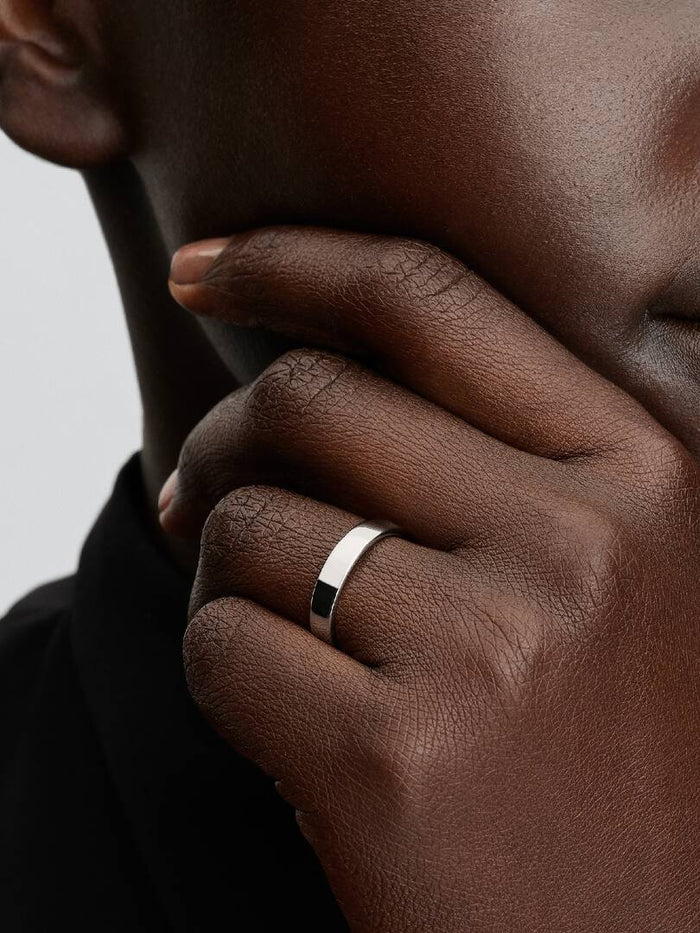 Engravable Classic Sterling Silver Band Ring