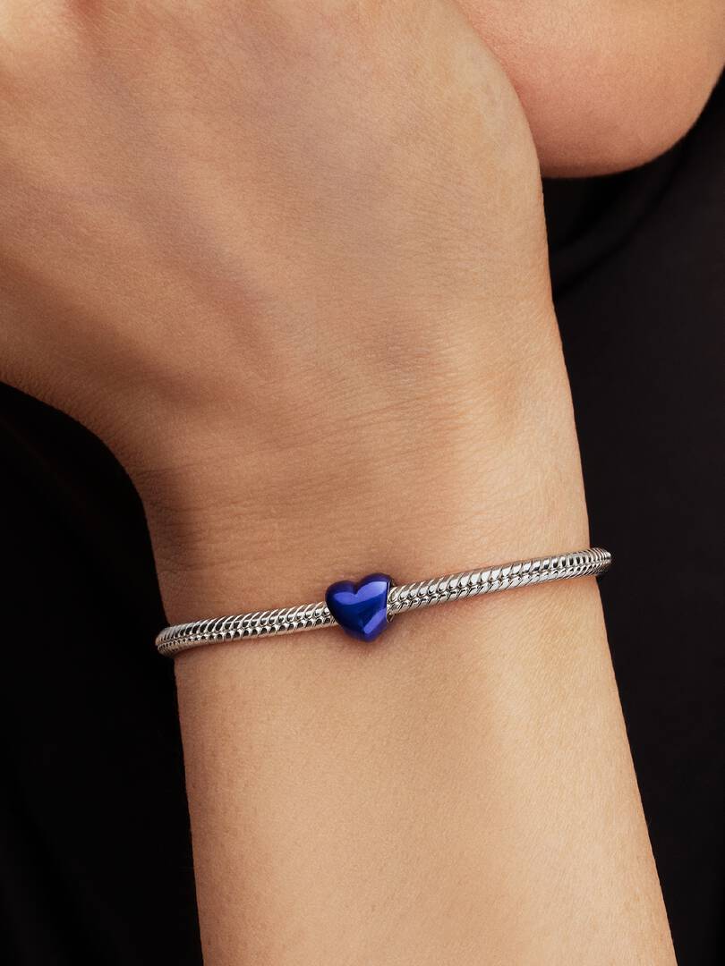 Heart sterling silver mini charm with colored enamel