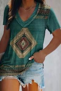 Kendall Aztec Print Graphic Tee