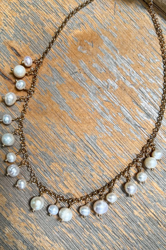 Dangle Faux Pearl Choker Necklace