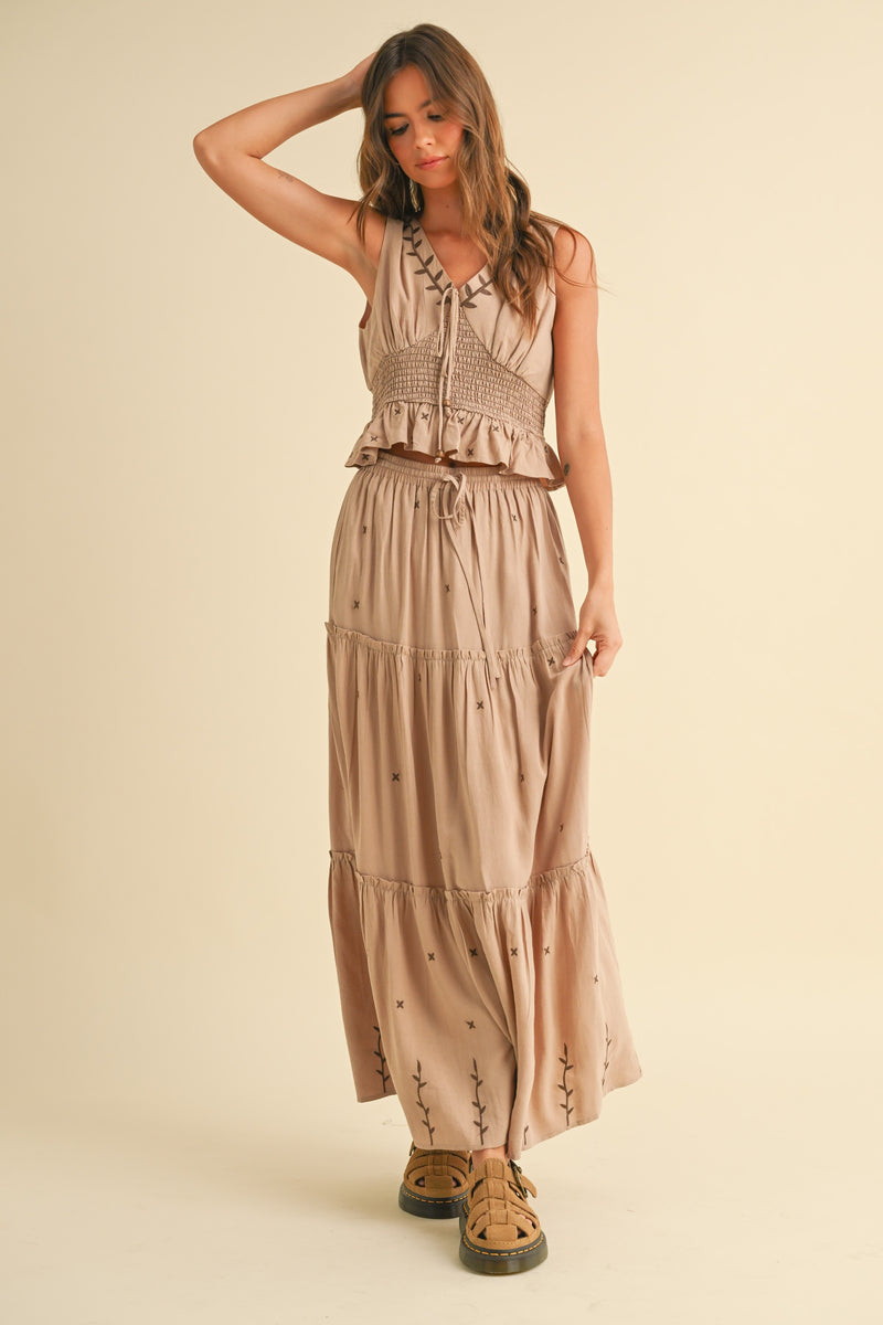 Jemma Embroidered Tank & Skirt Separates