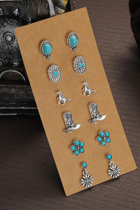 Western Stud Earrings Set