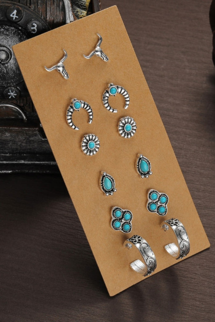 Western Stud Earrings Set