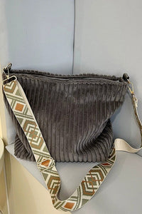 Corduroy Tote Bag with Guitar Strap