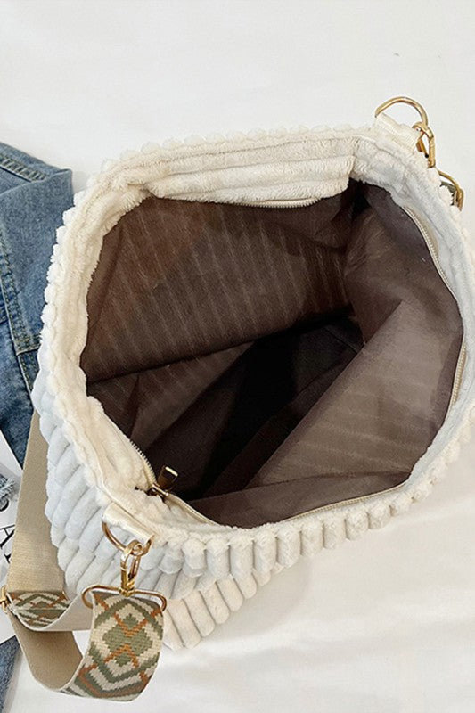 Corduroy Tote Bag with Guitar Strap