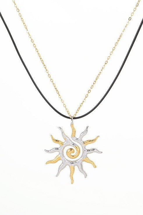 Two-Tone Sun Necklace
