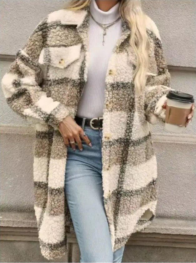 Maude Plaid Teddy Jacket
